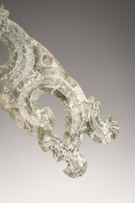 Lot 920 - A JADE CLOUD MASK AND BI DISK, HONGSHAN CULTURE OR LATER