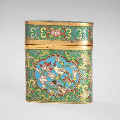 Lot 1031 - A CLOISONNÉ ENAMEL OPIUM BOX AND COVER, LATE QING DYNASTY TO REPUBLIC PERIOD