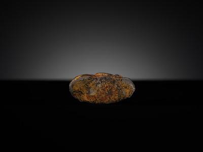 A GILT IRON MINIATURE FIGURE OF BENZAITEN