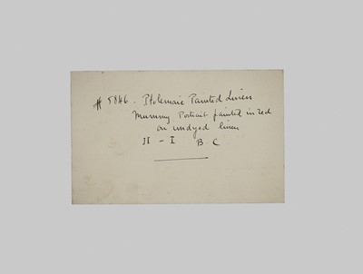 Lot 20 - A FINE PAINTED LINEN FRAGMENT, PTOLEMAIC PERIOD