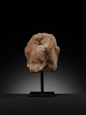 Lot 282 - A JAMMU TERRACOTTA HEAD OF A FEMALE DEITY, 6TH-7TH CENTURY