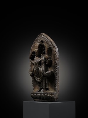 Lot 10 - A STONE STELE OF VISHNU, LATE MALLA, THREE KINGDOMS PERIOD