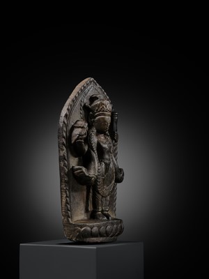 Lot 10 - A STONE STELE OF VISHNU, LATE MALLA, THREE KINGDOMS PERIOD