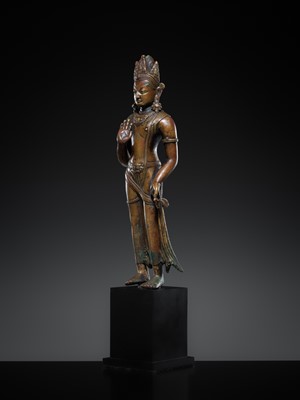 Lot 301 - A SUPERB COPPER ALLOY FIGURE OF MAITREYA, LICCHAVI REVIVAL