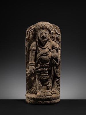 Lot 422 - A RARE ANDESITE FIGURE OF THE DIVINE SAGE AGASTYA, EAST JAVA, 12TH-13TH CENTURY