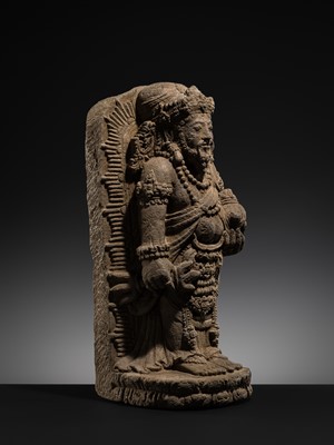 Lot 422 - A RARE ANDESITE FIGURE OF THE DIVINE SAGE AGASTYA, EAST JAVA, 12TH-13TH CENTURY