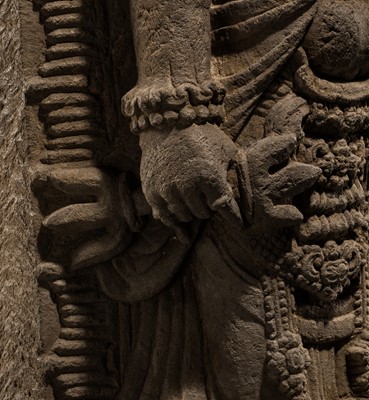 Lot 422 - A RARE ANDESITE FIGURE OF THE DIVINE SAGE AGASTYA, EAST JAVA, 12TH-13TH CENTURY