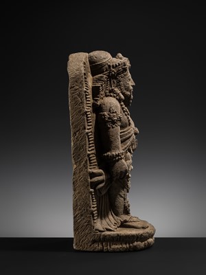 Lot 422 - A RARE ANDESITE FIGURE OF THE DIVINE SAGE AGASTYA, EAST JAVA, 12TH-13TH CENTURY