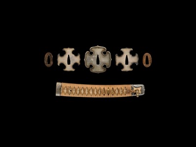 Lot 121 - A FINE SILVER-MOUNTED KOSHIRAE FOR A TACHI IN ITOMAKI