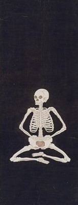 Lot 325 - A RARE HANGING SCROLL PAINTING OF A MEDITATING SKELETON