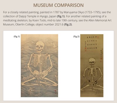 Lot 325 - A RARE HANGING SCROLL PAINTING OF A MEDITATING SKELETON