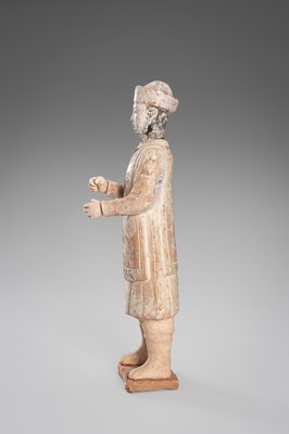 Lot 1097 - A PAINTED POTTERY FIGURE OF A NOBLEMAN, MING DYNASTY