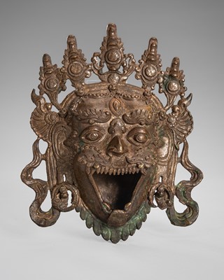 Lot 738 - A BRONZE ‘MAHAKALA’ INCENSE BURNER, LATE 19THCENTURY