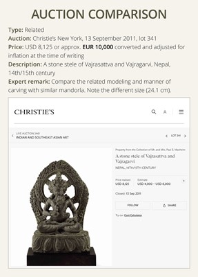 Lot 7 - A BLACK STONE STELE OF TARA, CIRCA 14TH CENTURY