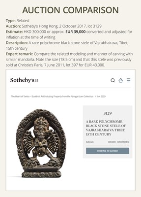 Lot 7 - A BLACK STONE STELE OF TARA, CIRCA 14TH CENTURY