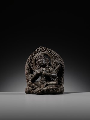 Lot 7 - A BLACK STONE STELE OF TARA, CIRCA 14TH CENTURY