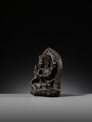 Lot 7 - A BLACK STONE STELE OF TARA, CIRCA 14TH CENTURY