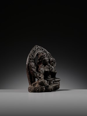 Lot 7 - A BLACK STONE STELE OF TARA, CIRCA 14TH CENTURY