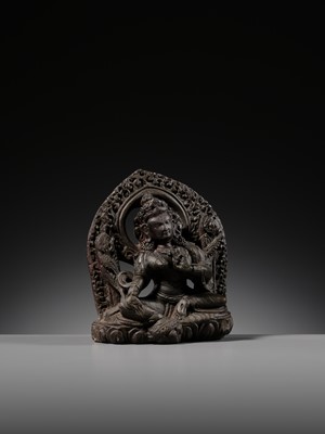 Lot 7 - A BLACK STONE STELE OF TARA, CIRCA 14TH CENTURY