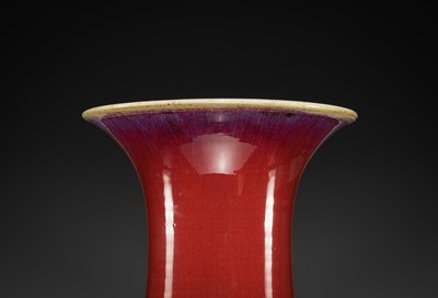 A LARGE FLAMBÉ GLAZED BALUSTER VASE, LATE 19TH CENTURY