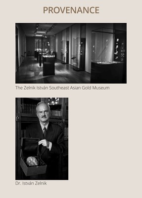 Lot 84 - A RARE GEMSTONE-SET GOLD WREATH WITH A STAG’S HEAD, HELLENISTIC PERIOD