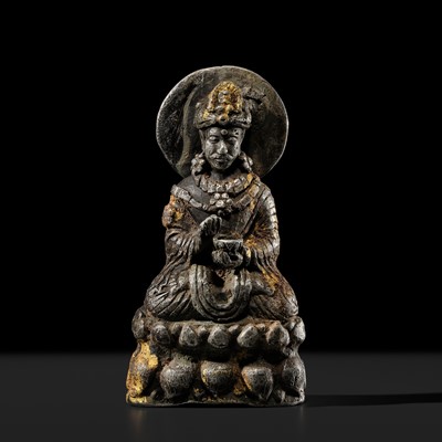 Lot 224 - A RARE SILVER ALLOY FIGURE OF AVALOKITESHVARA, SWAT VALLEY, 7TH-8TH CENTURY