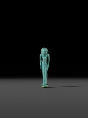Lot 48 - A TURQUOISE-GLAZED FAIENCE AMULET OF KHNUM, THIRD INTERMEDIATE TO LATE PERIOD