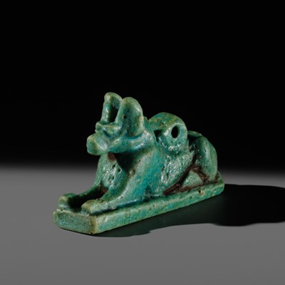 Lot 53 - A FINE ‘ANUBIS’ AMULET, TURQUOISE-COLORED FAIENCE, LATE PERIOD