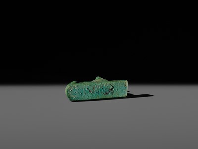 Lot 53 - A FINE ‘ANUBIS’ AMULET, TURQUOISE-COLORED FAIENCE, LATE PERIOD