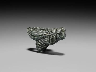 Lot 33 - A VERY RARE GRANITE AMULET OF A BEE, LATE PERIOD