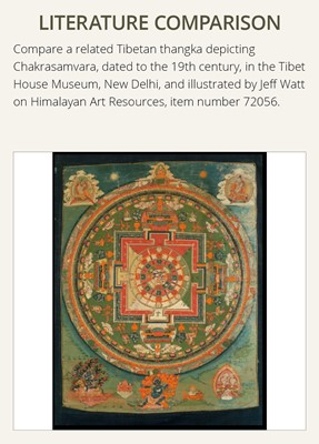 Lot 44 - A FINE THANGKA OF A MANDALA WITH CHATURBHUJA MAHAKALA, 18TH-19TH CENTURY