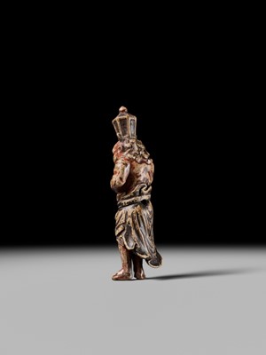 Lot 92 - A LARGE SAISHIKI NETSUKE OF RYUTOKI, STYLE OF YOSHIMURA SHUZAN