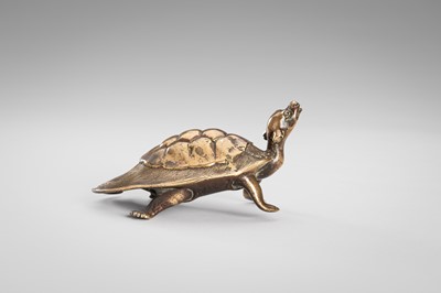 Lot 39 - A BRONZE OKIMONO OF A MINOGAME