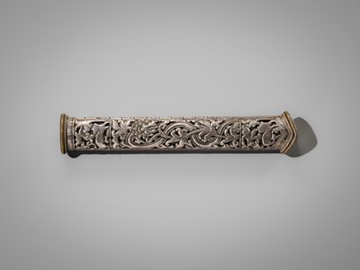 Lot 31 - A BONE AND SILVER-MOUNTED CEREMONIAL DAGGER, DUGHTI, LATE 19TH-EARLY 20TH CENTURY