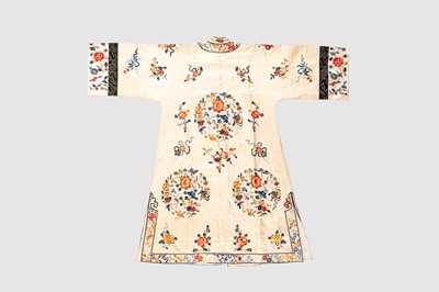 A LOT WITH SIX EMBROIDERED SATIN INFORMAL LADY’S ROBES, REPUBLIC PERIOD