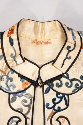 A LOT WITH SIX EMBROIDERED SATIN INFORMAL LADY’S ROBES, REPUBLIC PERIOD
