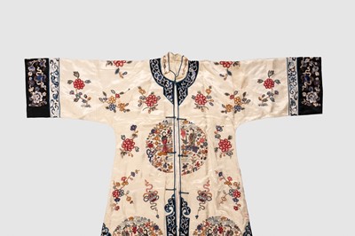 A LOT WITH SIX EMBROIDERED SATIN INFORMAL LADY’S ROBES, REPUBLIC PERIOD
