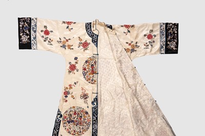 A LOT WITH SIX EMBROIDERED SATIN INFORMAL LADY’S ROBES, REPUBLIC PERIOD