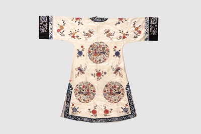A LOT WITH SIX EMBROIDERED SATIN INFORMAL LADY’S ROBES, REPUBLIC PERIOD