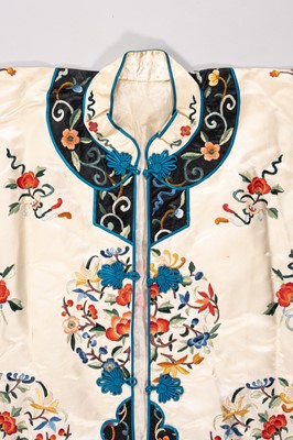 A LOT WITH SIX EMBROIDERED SATIN INFORMAL LADY’S ROBES, REPUBLIC PERIOD