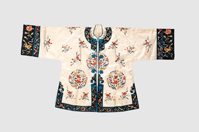 A LOT WITH SIX EMBROIDERED SATIN INFORMAL LADY’S ROBES, REPUBLIC PERIOD