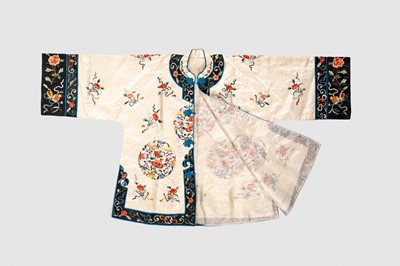 A LOT WITH SIX EMBROIDERED SATIN INFORMAL LADY’S ROBES, REPUBLIC PERIOD