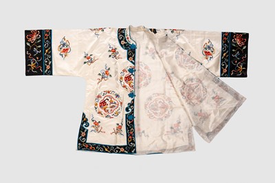 A LOT WITH SIX EMBROIDERED SATIN INFORMAL LADY’S ROBES, REPUBLIC PERIOD