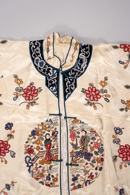 A LOT WITH SIX EMBROIDERED SATIN INFORMAL LADY’S ROBES, REPUBLIC PERIOD