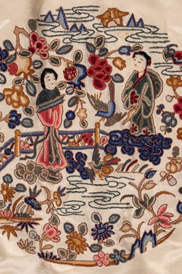 A LOT WITH SIX EMBROIDERED SATIN INFORMAL LADY’S ROBES, REPUBLIC PERIOD
