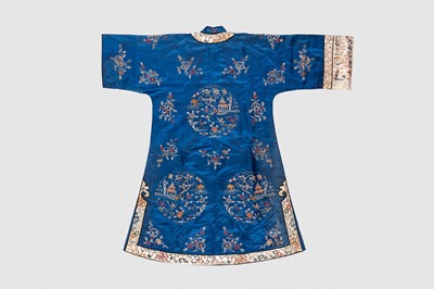 A LOT WITH SIX EMBROIDERED SATIN INFORMAL LADY’S ROBES, REPUBLIC PERIOD