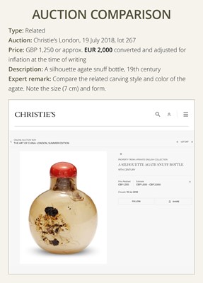 A FINE SILHOUETTE AGATE SNUFF BOTTLE WITH IMMORTAL, 19TH CENTURY