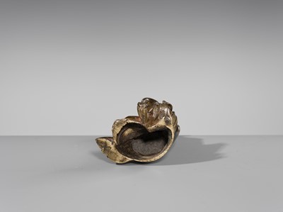 Lot 55 - A RARE BRONZE FIGURE OF A LUOHAN, YUAN-MING DYNASTY