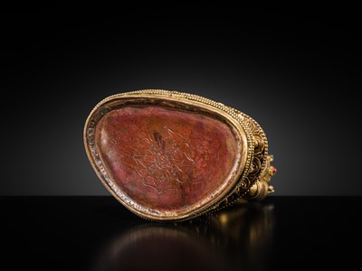 Lot 26 - AN INLAID GILT-BRONZE FIGURE OF AMITAYUS, TIBET, 19TH TO EARLY 20TH CENTURY