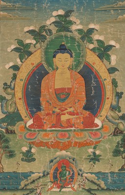 Lot 341 - A THANGKA OF BUDDHA AMITABHA, TIBET, 18TH-19TH CENTURY